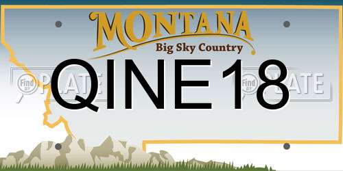 QINE18 Montana License Plate