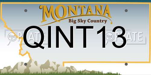 QINT13 Montana License Plate