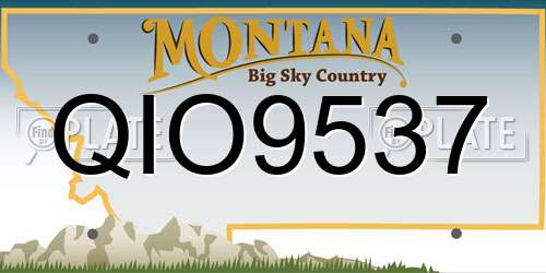 QIO9537 Montana License Plate