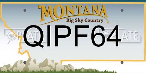 QIPF64 Montana License Plate