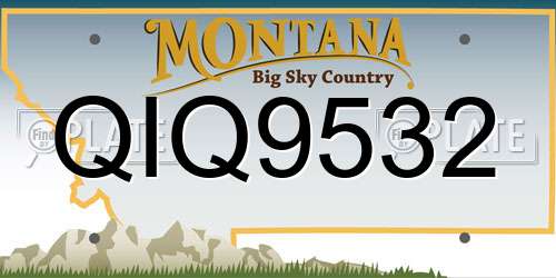 QIQ9532 Montana License Plate