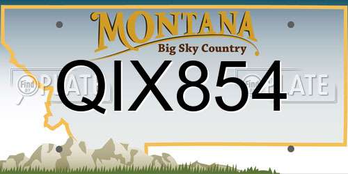 QIX854 Montana License Plate