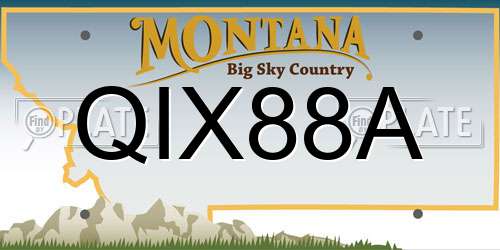 QIX88A Montana License Plate