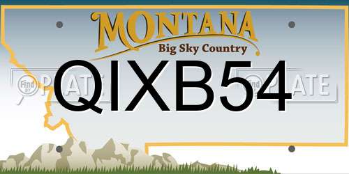 QIXB54 Montana License Plate