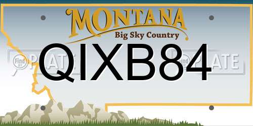 QIXB84 Montana License Plate