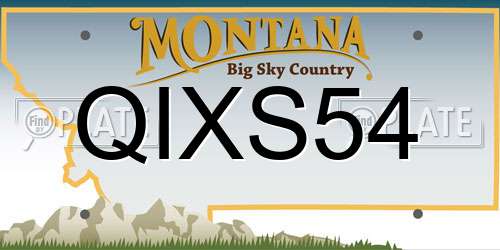 QIXS54 Montana License Plate