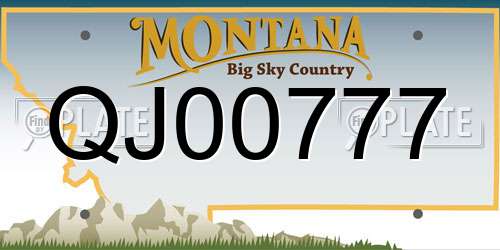 QJ00777 Montana License Plate