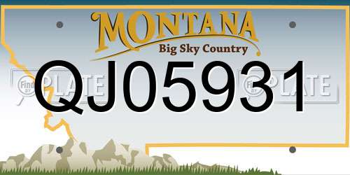 QJ05931 Montana License Plate
