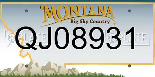 QJ08931 Montana License Plate