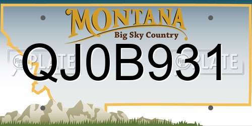 QJ0B931 Montana License Plate