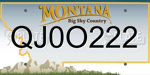 QJ0O222 Montana License Plate