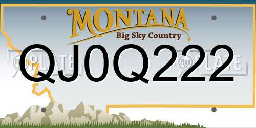 QJ0Q222 Montana License Plate