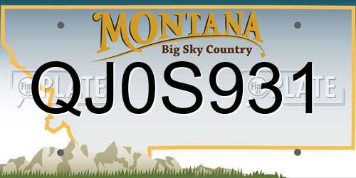 QJ0S931 Montana License Plate
