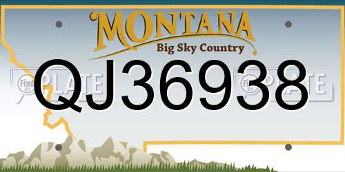 QJ36938 Montana License Plate