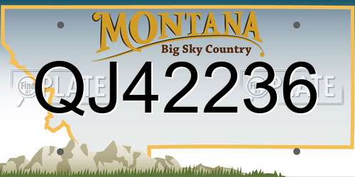 QJ42236 Montana License Plate
