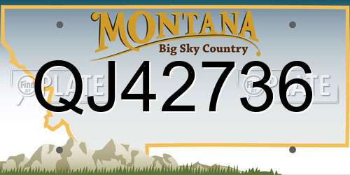 QJ42736 Montana License Plate