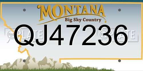 QJ47236 Montana License Plate