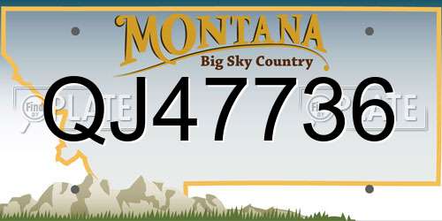 QJ47736 Montana License Plate
