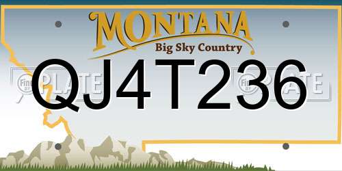 QJ4T236 Montana License Plate