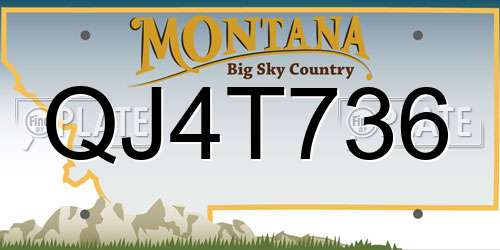 QJ4T736 Montana License Plate