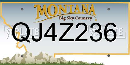QJ4Z236 Montana License Plate