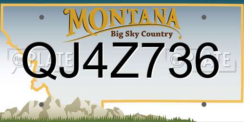 QJ4Z736 Montana License Plate
