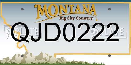 QJD0222 Montana License Plate