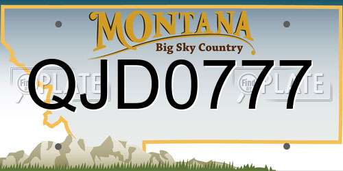 QJD0777 Montana License Plate