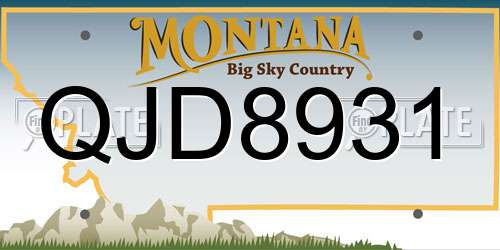 QJD8931 Montana License Plate