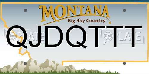 QJDQTTT Montana License Plate