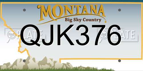 QJK376 Montana License Plate