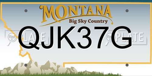 QJK37G Montana License Plate