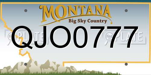 QJO0777 Montana License Plate