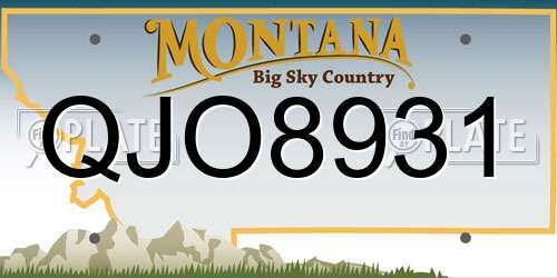 QJO8931 Montana License Plate