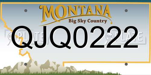 QJQ0222 Montana License Plate