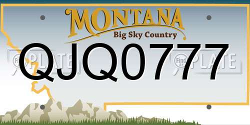QJQ0777 Montana License Plate
