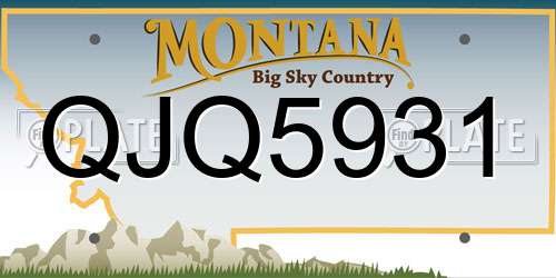 QJQ5931 Montana License Plate