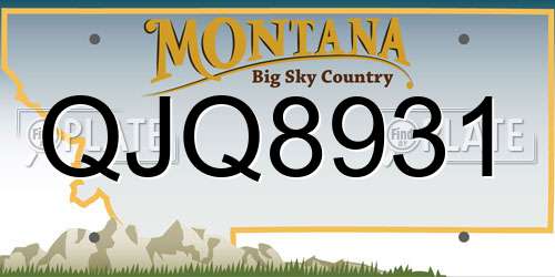 QJQ8931 Montana License Plate
