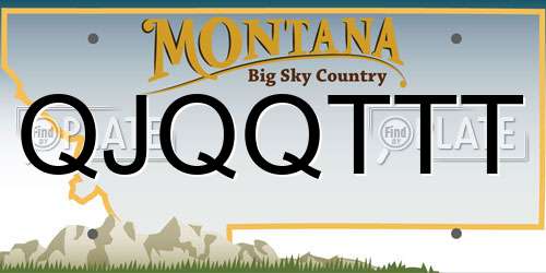 QJQQTTT Montana License Plate