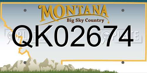 QK02674 Montana License Plate