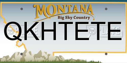 QKHTETE Montana License Plate