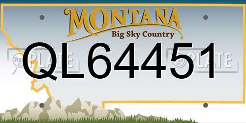 QL64451 Montana License Plate