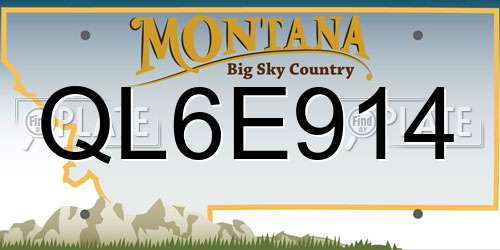 QL6E914 Montana License Plate