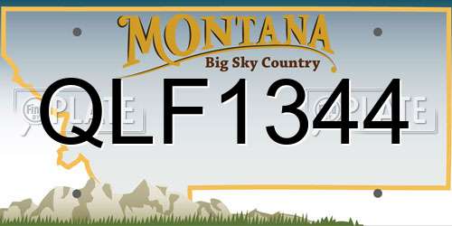 QLF1344 Montana License Plate