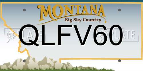 QLFV60 Montana License Plate
