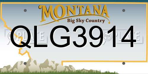 QLG3914 Montana License Plate