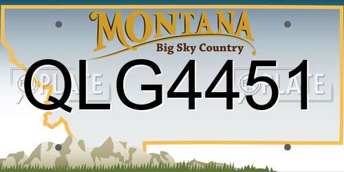 QLG4451 Montana License Plate