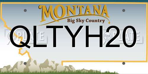 QLTYH20 Montana License Plate