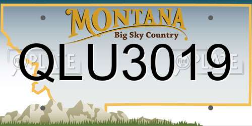 QLU3019 Montana License Plate