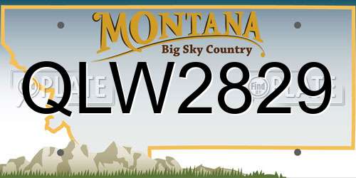 QLW2829 Montana License Plate